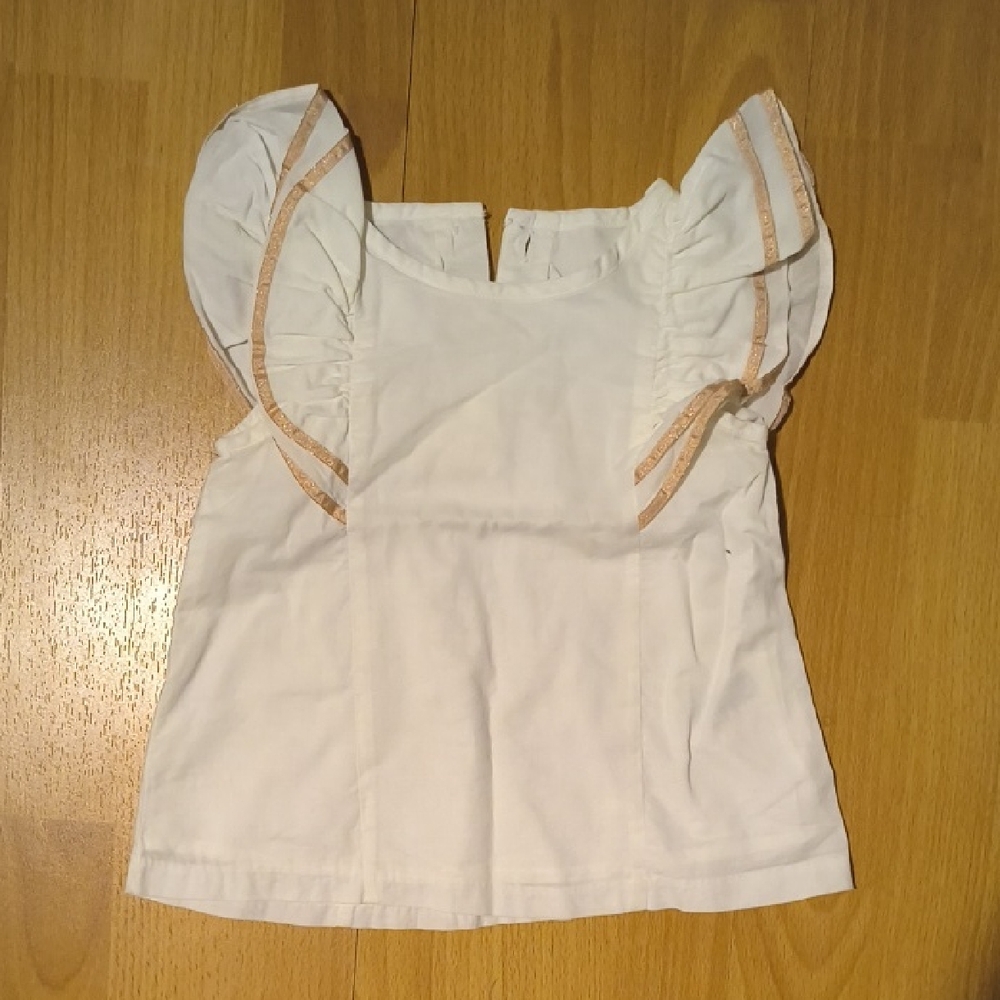 Janie and Jack | Cream Blouse with Ruffle Accents